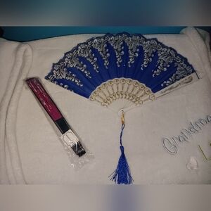 Fashionista Oriental Folding Fans Set 2 NWOT